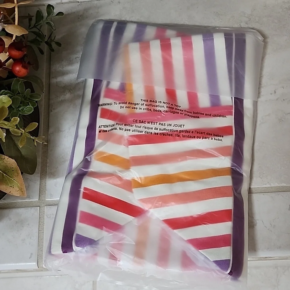 💜💕 VICTORIA'S SECRET STRIPED TOTE BAG 💕💜